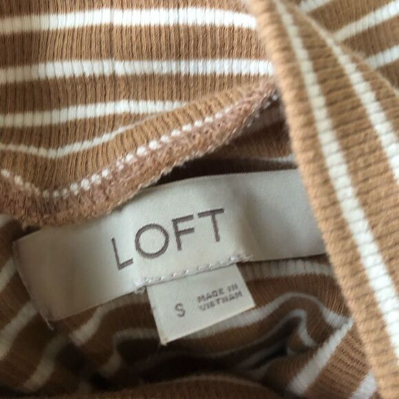 Loft Striped Ribbed Mock Neck Top - Picture 4 of 4